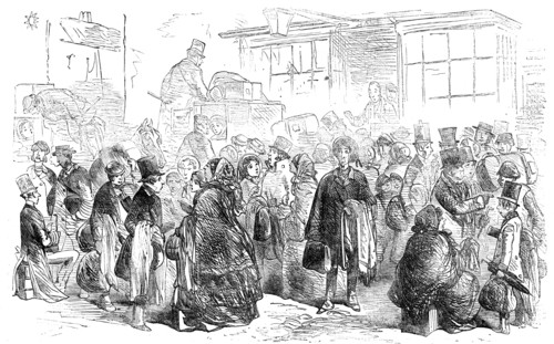 The Great Naval Review: "No Beds" - drawn by Phiz, 1856.  Creator: Unknown.