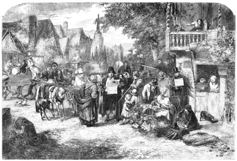 Market-Day - painted by G. B. O'Neil - from the Exhibition of the Royal Academy, 1856.  Creator: Henry Duff Linton.