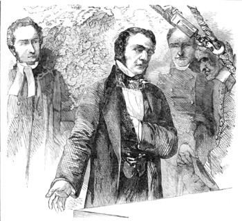 The Right Hon. W. E. Gladstone laying the Foundation-Stone of the School in Golden-Lane, 1856.  Creator: Unknown.