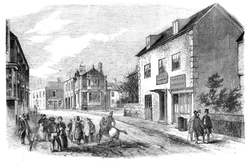 Rugeley, Staffordshire - the High-Street and Townhall, 1856.  Creator: Unknown.