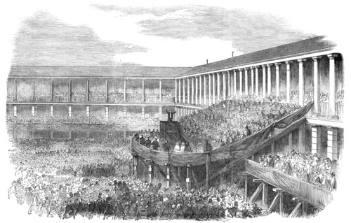 Sunday-School Jubilee Commemoration in the Piece Hall, Halifax - from a photograph by Haigh, 1856.  Creator: Unknown.