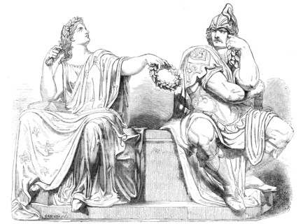 Peace and "War" - John Bell, sculptor - from the Exhibition of the Royal Academy, 1856.  Creator: Harvey Orrin Smith.