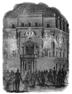 The Peace Illumination - Right Hon. Lord Panmure's (Minister-at-War), Belgrave-Square, 1856.  Creator: Unknown.