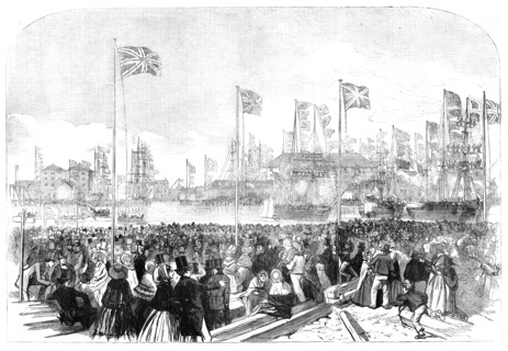 Opening of the New Docks at West Hartlepool, 1856.  Creator: Unknown.