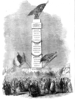 The Peace Commemoration at Portsmouth - Triumphal Monument on Southsea Common, 1856.  Creator: Unknown.