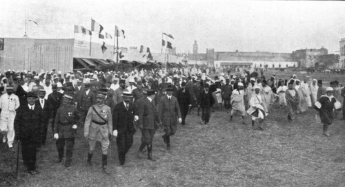 'L'inauguration de la Foire de Fez; le general Lyautey, resident general du Maroc..., 1916. Creator: Schmit et Ratel.