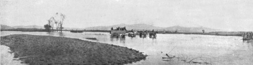 'Sur la route de Monastir; une route inondee dans la plaine au Sud de Kenali', 1916. Creator: Unknown.