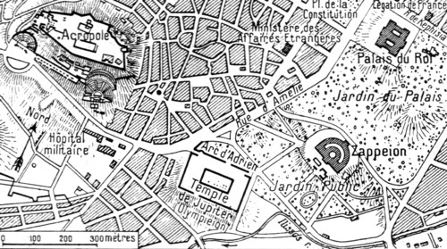 'Athenes vue en avion; Plan correspondant a la photographie ci-dessous', 1916. Creator: Unknown.