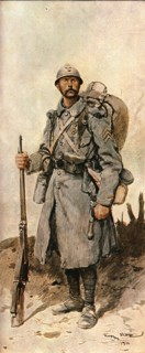 'Les transformations du fantassin Francais pendant la guerre', 1916. Creator: Georges Bertin Scott.