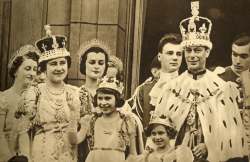 'The Royal Family on the Balcony at Buckingham Palace', 1937. Creator: Photochrom Co Ltd of London.