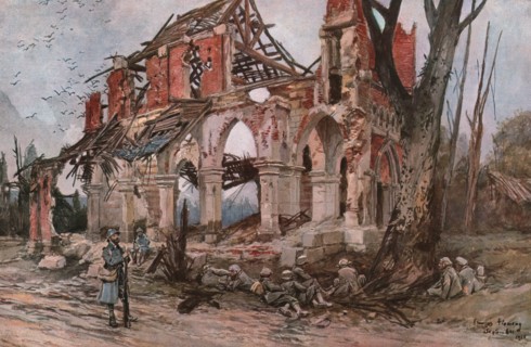 ''L'eglise de Frise',1916. Creator: Francois Flameng.