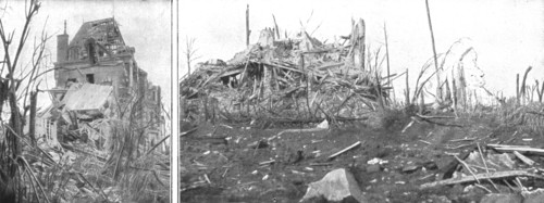 ''Le Massacre des Choses; Deux phases de la destruction du chateau de la Maisonnette', 1916 (1924) Creator: Unknown.