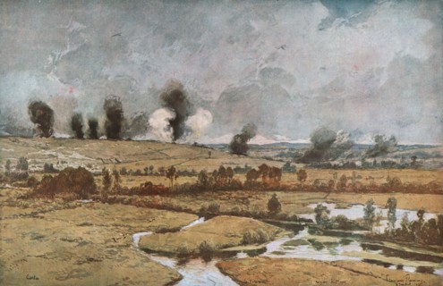 ''Bataille de la Somme; La Vallee de la Somme pres de Curlu', 1916 (1924) Creator: Francois Flameng.