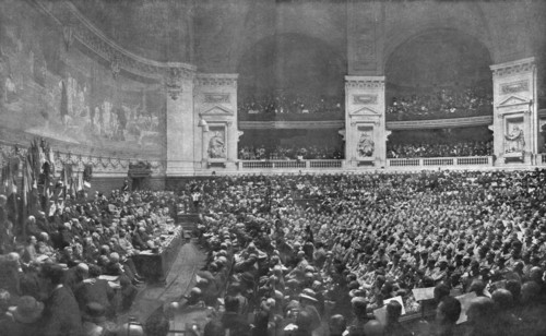 'Reconnaissance national; la ceremonie du 2 aout 1919, a Paris, dans le Grand Amphitheatre..., 1919. Creator: Jean Clair-Guyot.