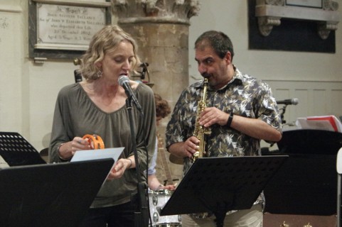 Andy Panayi, Imogen Ryall, Alex Bondono’s Horace Silver Sextet, Jazz at St Andrews Church, July 2022 Creator: Brian O'Connor.