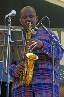 Jason Yarde, Hexagonal, Battle Jazz Weekend, Battle, East Sussex, 24 July 2022. Creator: Brian O'Connor.