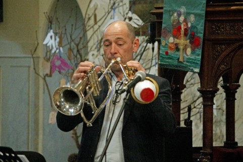 Chris Coull, Alex Bondono’s Horace Silver Sextet, Jazz at St Andrews Church, Hove, July 2022. Creator: Brian O'Connor.