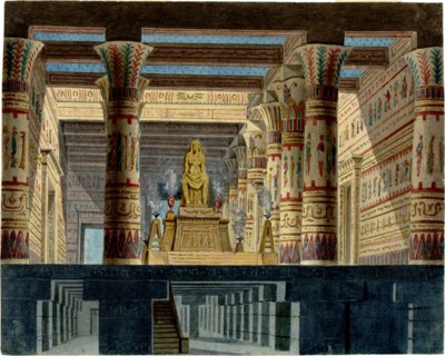 Set design for the Opera Aida by Giuseppe Verdi, 1872.