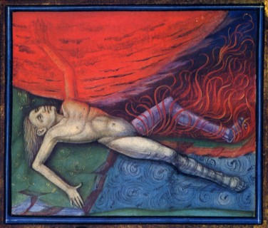 The four elements and the four humors. From Livre des propriétés des choses by Barthélemy l'Anglais, Creator: Anonymous.