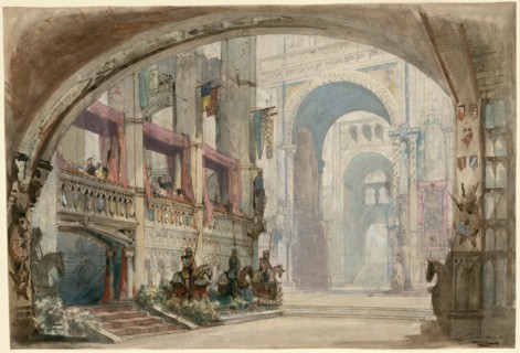 Stage design for the Opera "Robert Bruce" by Gioachino Rossini, 1846. Creator: Cambon, Charles-Antoine (1802-1875).