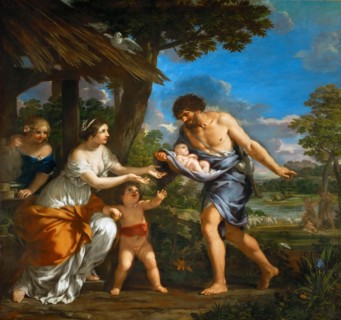 Romulus and Remus Sheltered by Faustulus, c. 1643. Creator: Cortona, Pietro da (1596-1669).