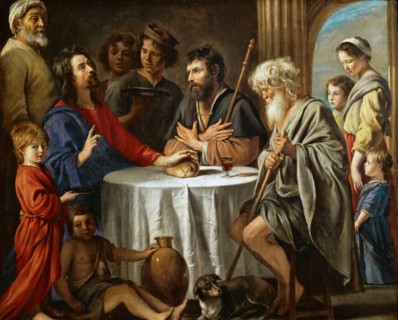 Les pèlerins d'Emmaus (The Supper at Emmaus), c. 1645. Creator: Le Nain, Antoine (1588-1648).