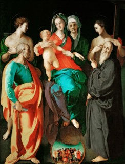 Virgin and Child with Saint Anne and Four Saints, ca 1525-1528. Creator: Pontormo (1494-1557).