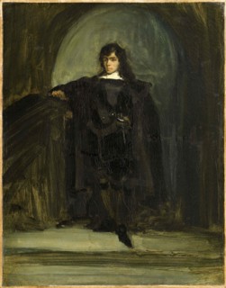 Self-portrait as Hamlet or Ravenswood, ca 1821. Creator: Delacroix, Eugène (1798-1863).