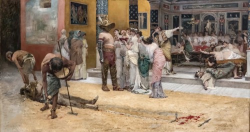 Gladiators at the Triclinium, c. 1880. Creator: Netti, Francesco (1832-1894).