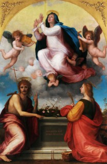 Assumption of the Virgin with Saint John the Baptist and Saint Catherine of Alexandria, c. 1516. Creator: Bartolommeo, Fra (1472-1517).