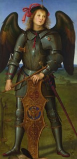 The Archangel Michael (Panel from an Altarpiece, Certosa), c. 1500. Creator: Perugino (ca. 1450-1523).