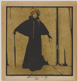 Sarah Bernhardt, ca 1897. Creator: Nicholson, Sir William (1872-1949).