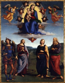Madonna in Glory with Saints (Pala Scarani), c. 1500. Creator: Perugino (ca. 1450-1523).