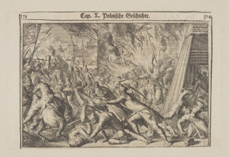 Fighting in the streets of Moscow between Russians and Poles in 1611, 1699. Creator: Hooghe, Romeyn de (1645-1708).
