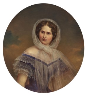 Portrait of Princess Hildegard of Bavaria (1825-1864), Duchess of Teschen. Creator: Schrotzberg, Franz (1811-1889).