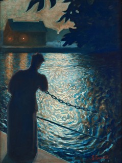 Moonlit scene, Örebro, 1897. Creator: Fjaestad, Gustaf (1868-1948).