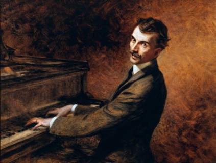 Maestro Arturo Toscanini (1867-1957) at the piano, 1902. Creator: Chartran, Théobald (1849-1907).