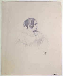 Portrait of the composer and poet Louise Bertin (1805-1877), 1841. Creator: Amaury-Duval, Eugène Emmanuel (1808-1885).