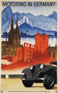 Motoring in Germany, 1930. Creator: Hohlwein, Ludwig (1874-1949).