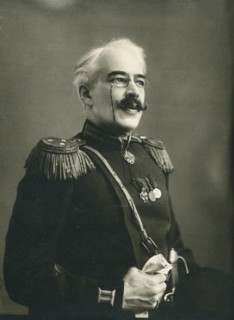 Konstantin Stanislavski as Alexander Vershinin in the play "Three Sisters" by Anton Chekhov, 1901. Creator: Anonymous.