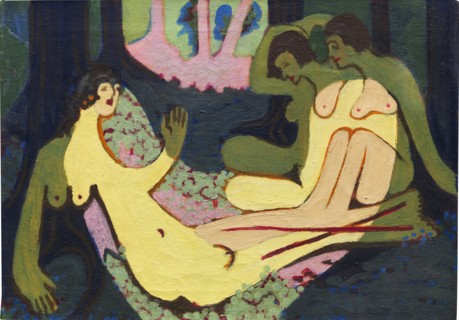Nudes in the Forest, small version , 1933-1934. Creator: Kirchner, Ernst Ludwig (1880-1938).