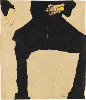 Study of a Seated Man (Max Oppenheimer) , 1910. Creator: Schiele, Egon (1890-1918).