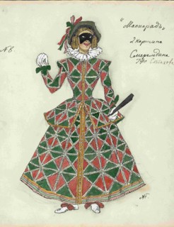 Costume design for the play The Masquerade by M. Lermontov, 1917. Creator: Golovin, Alexander Yakovlevich (1863-1930).
