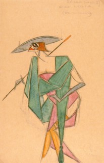 Costume design for the play "Sherlock Holmes and Nick Carter" in the Proletcult Theatre, 1922. Creator: Eisenstein, Sergei Mikhailovich (1898-1948).
