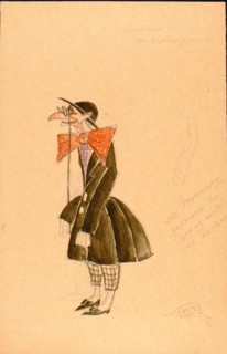 Costume design for the play "Sherlock Holmes and Nick Carter" in the Proletcult Theatre, 1922. Creator: Eisenstein, Sergei Mikhailovich (1898-1948).