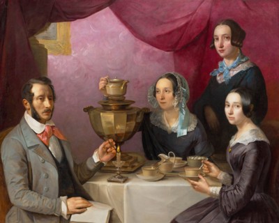 Family portrait, 1844. Creator: Myagkov, Timophey Egorovich (1811-1865).