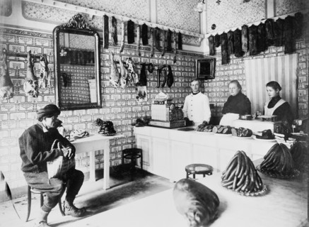 St. Bon Ossko, butcher shop, Herzegovina, between 1895 and 1910. Creator: Unknown.