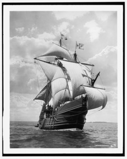 Spanish caravel Santa Maria, (c1907?). Creator: Edward H Hart.