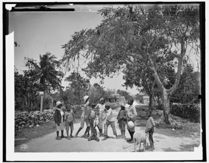 Street scrap in Grant's Town, Nassau, W.I., c1901. Creator: William H. Jackson.