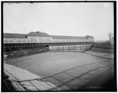 Power house with canal, Michigan Lake Superior Power Co., Sault Ste. Marie, Mich., c1902. Creator: William H. Jackson.